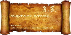 Neugebauer Benedek névjegykártya